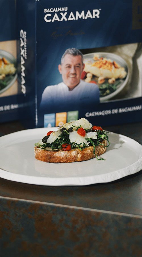 Bruschetta de Cachaços de Bacalhau