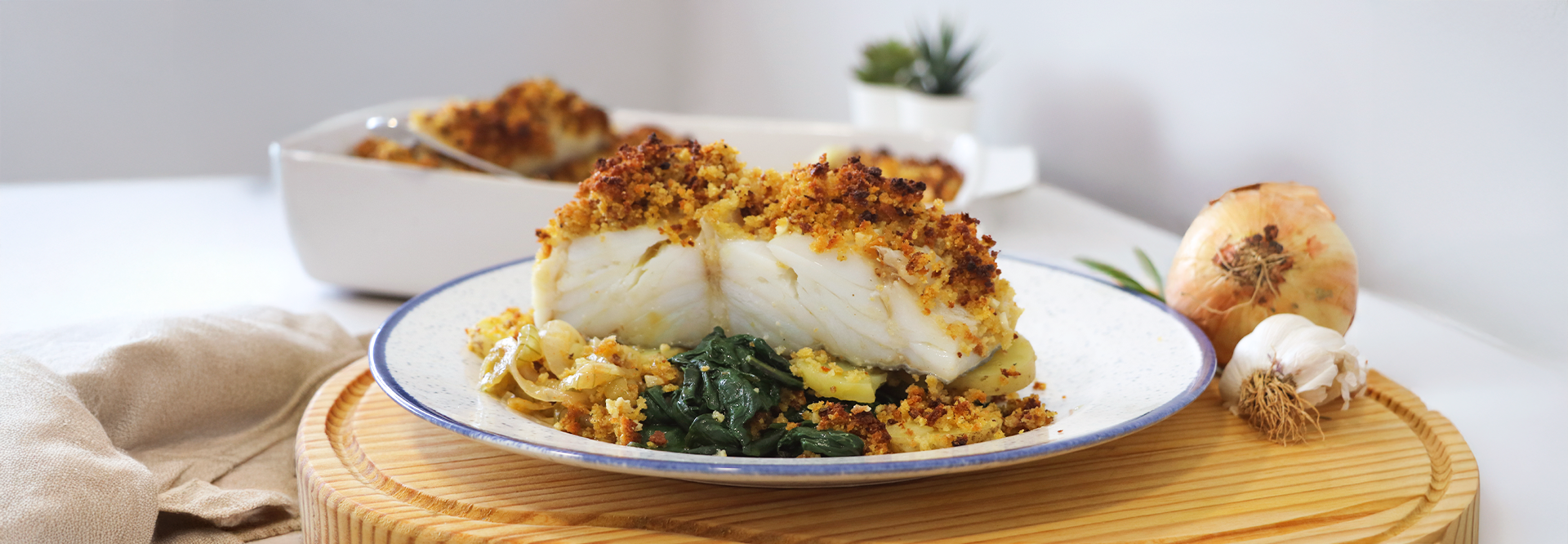 Bacalhau no Forno com Espinafres