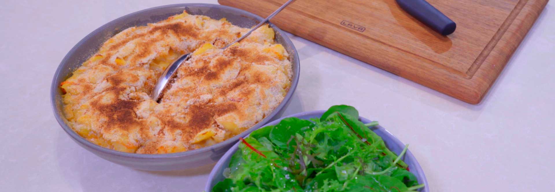 Bacalhau Gratinado com Camarão