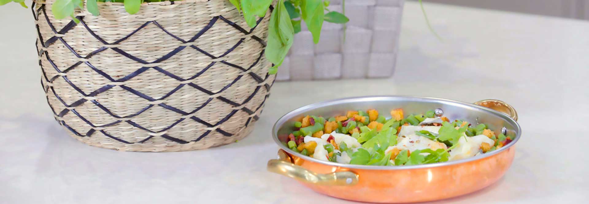 Bacalhau com Migas e Feijão Verde