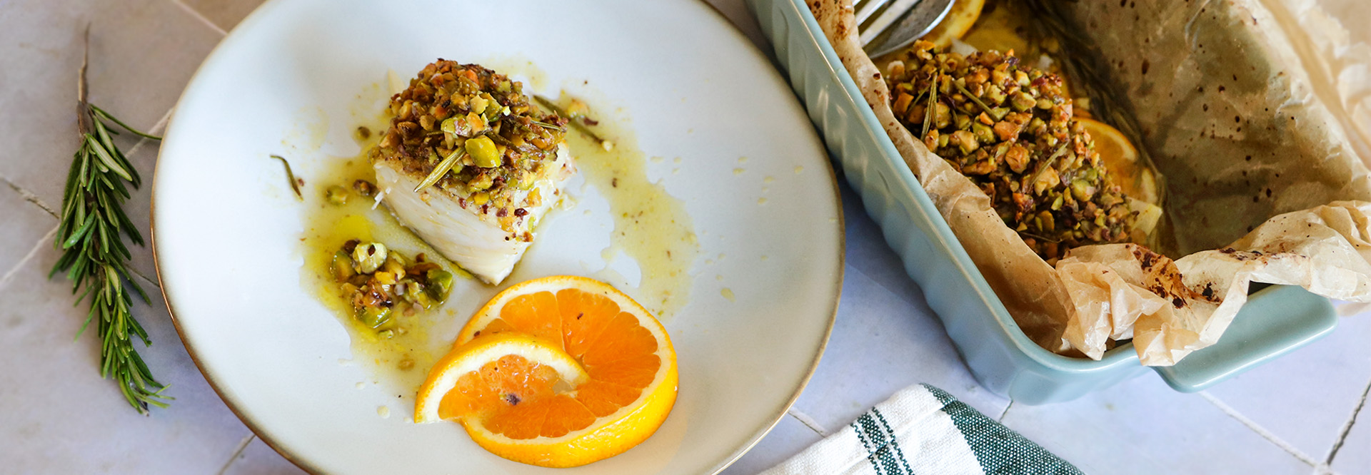 Bacalhau com crosta de Pistácio