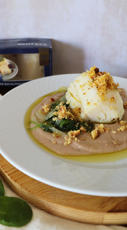 Lombos de Bacalhau com Puré de Castanhas