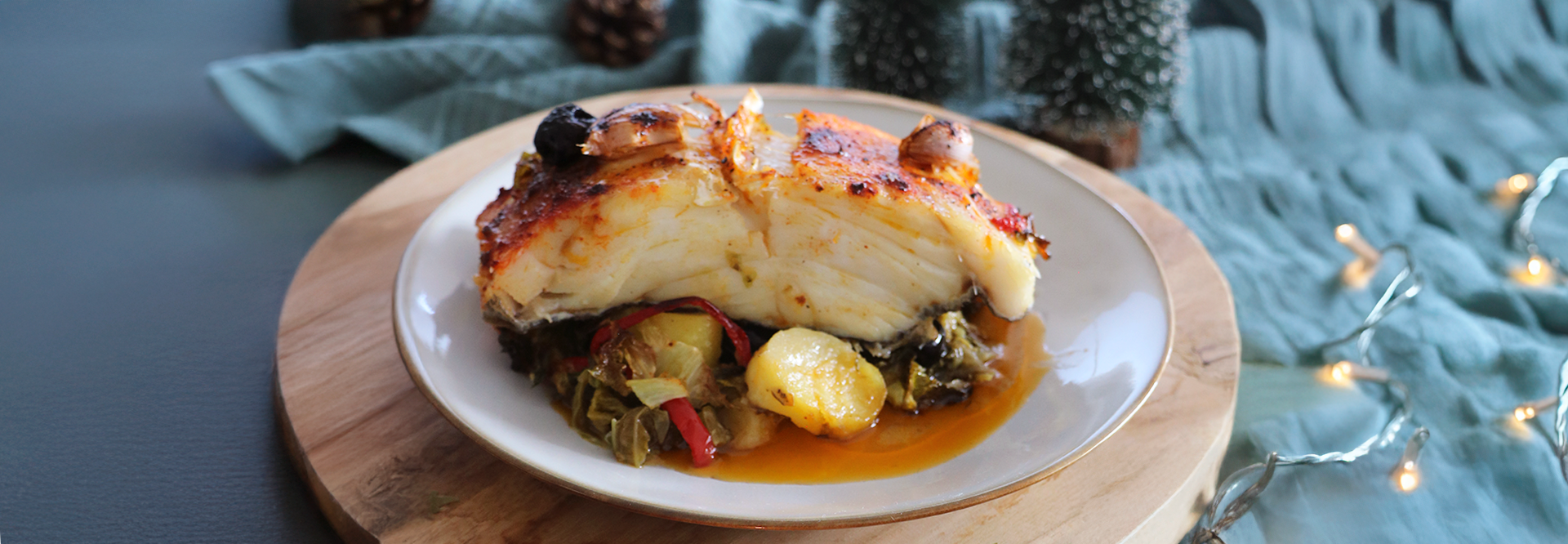 Bacalhau com Couves no Forno