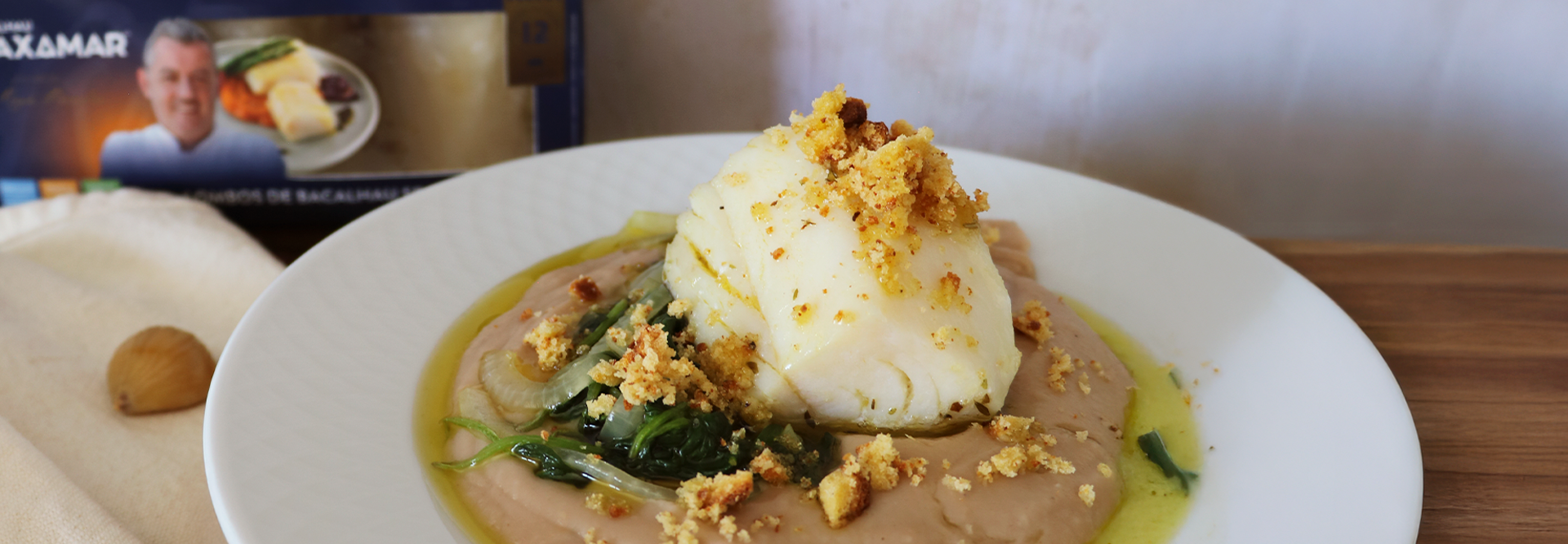 Lombos de Bacalhau com Puré de Castanhas