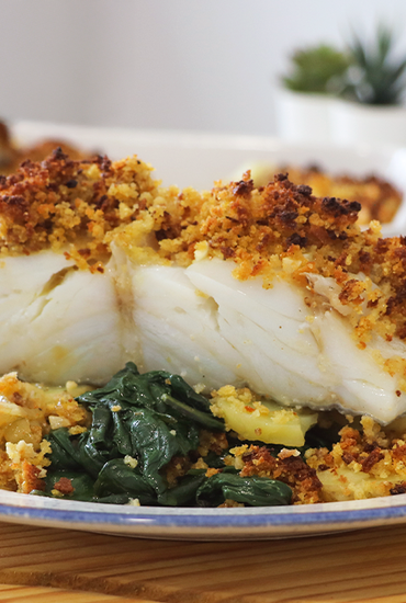 Bacalhau no Forno com Espinafres