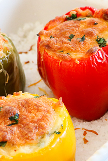 Pimentos Recheados com  Bacalhau 
