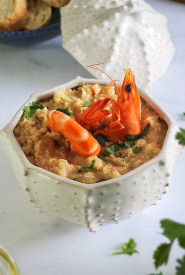 Açorda de Ovas de Bacalhau e Camarão