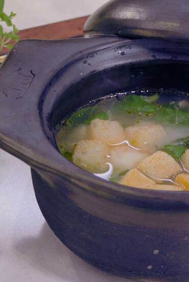Sopa de Bacalhau com Beldroegas e Grão